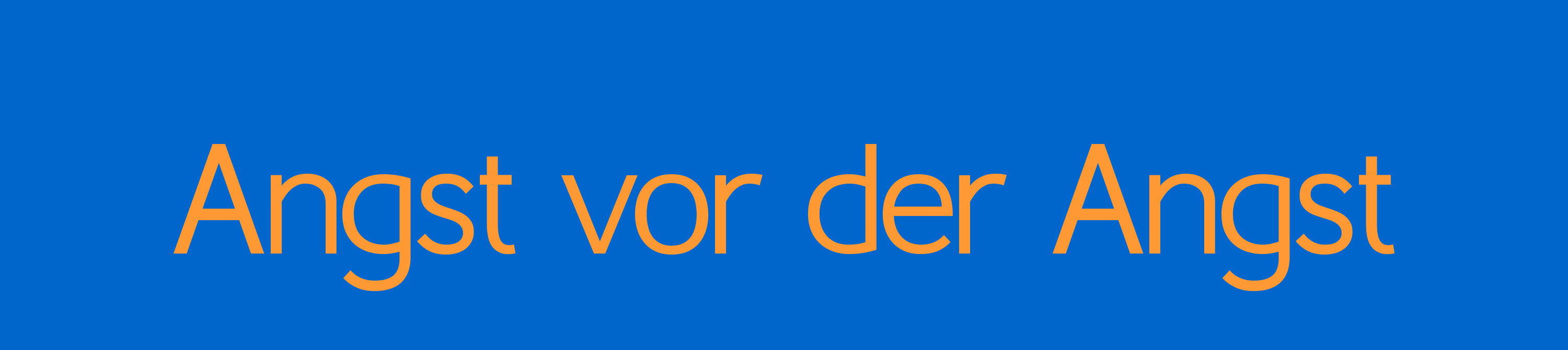 Angst vor der Angst. Diese Erwartungsangst kann stärker werden als die eigentliche Angst.